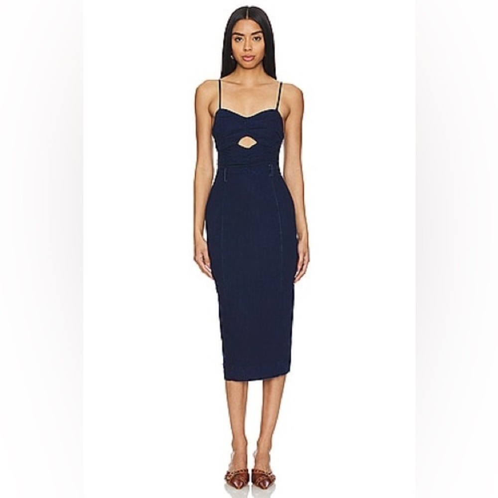 Free People denim Serenity Midi Dress , sz : small